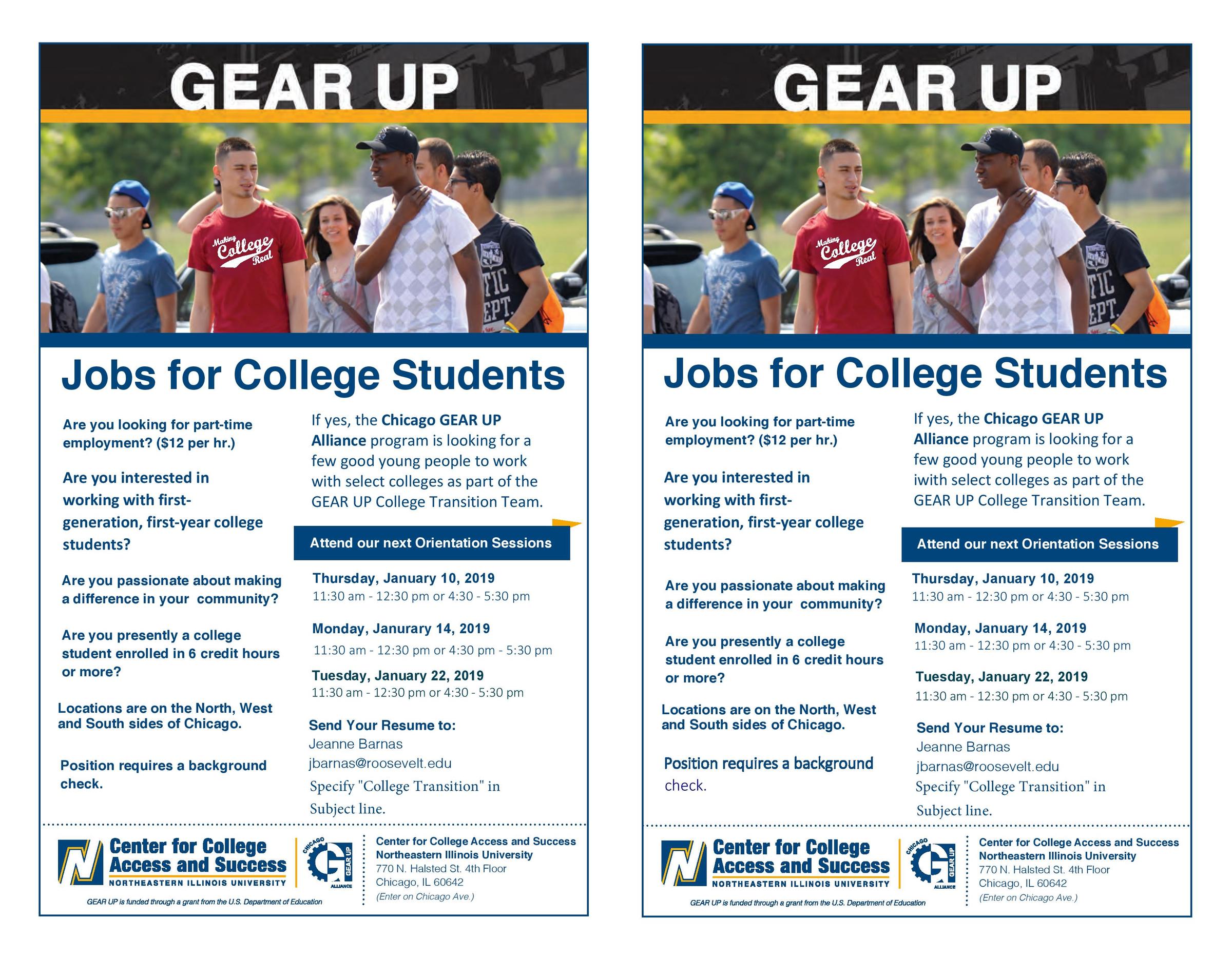 GEAR UP Student Positions Available! | UIC