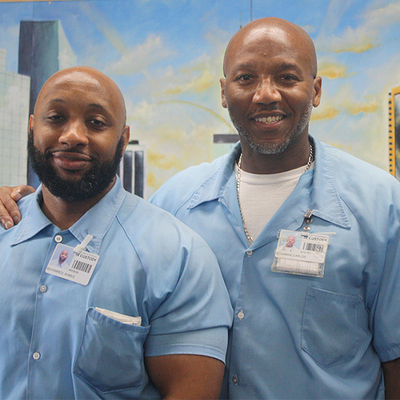incarcerated students posing for a photo