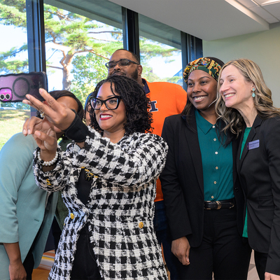 members of CREA take a selfie
