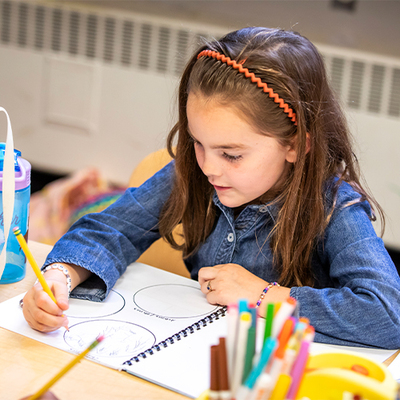 a student working on a school activity