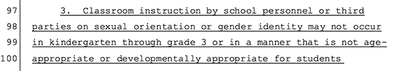 Excerpt from Florida HB 1557 don't say gay law