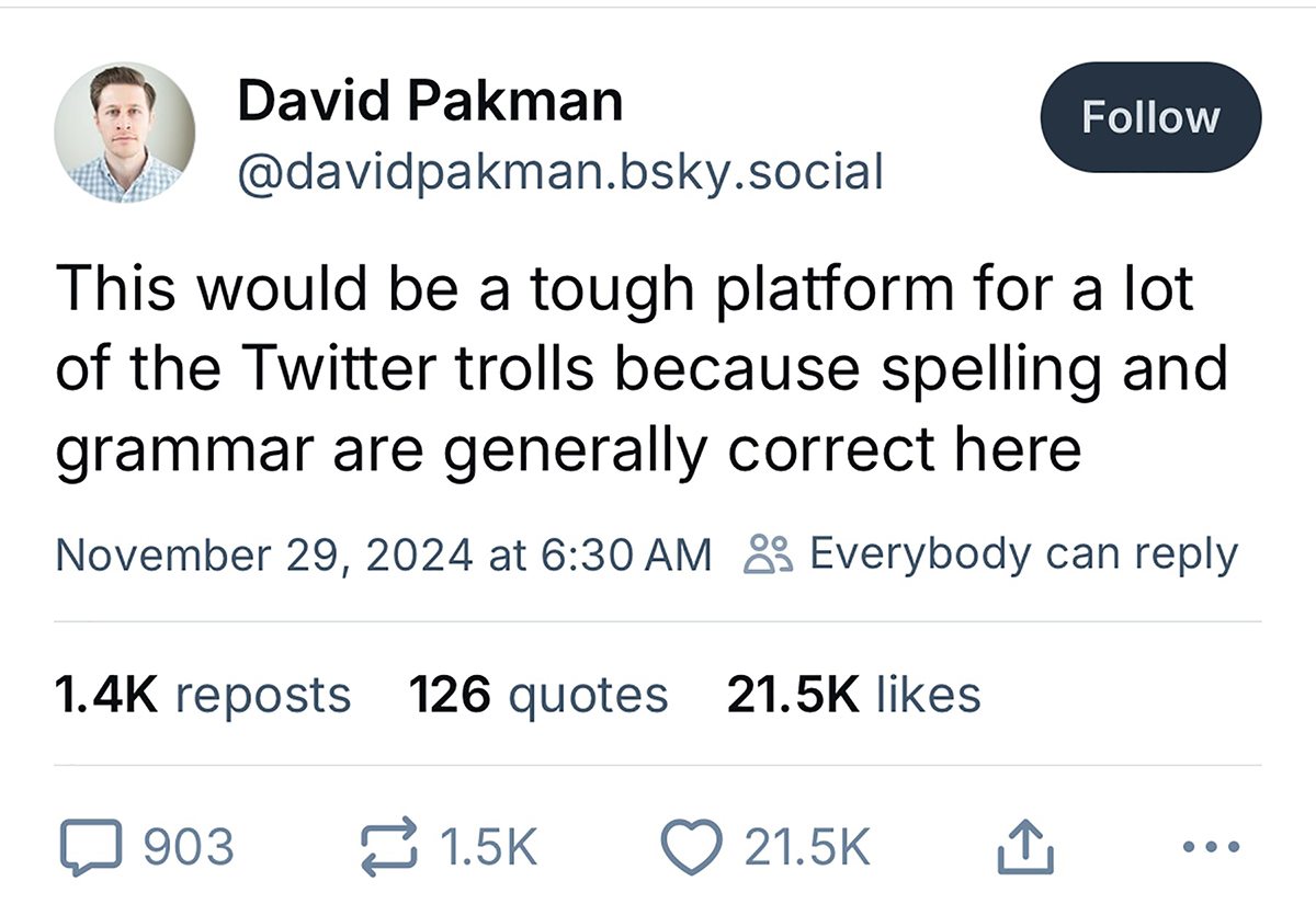 David Pakman Bluesky post. The words are in the caption.