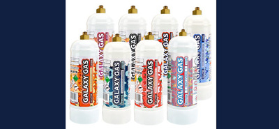 Canisters of Galaxy Gas, a nitrous oxide product often carried by smoke shops and online sellers. (Credit: Galaxy Gas)