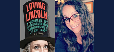 Alumna, author Stacy Lynn with the cover of her book