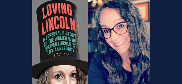 Alumna, author Stacy Lynn with the cover of her book