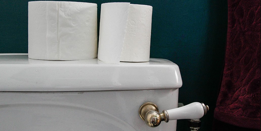 stock image of a toilet tank via Getty Images