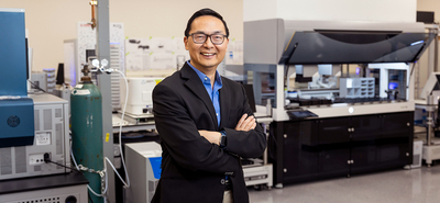 Chemical and biomolecular engineering professor Huimin Zhao leads the new National Science Foundation iBioFoundry at the University of Illinois Urbana-Champaign. Photo by Michelle Hassel