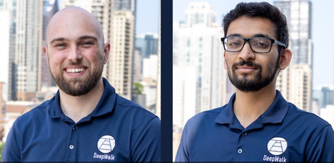 Brandon Yates and Anshul Shah wearing DeepWalk shirts