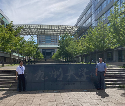 Tsubasa Akatsuka (left), a member of the Global Strategies Team at Kyushu University and a former LEAP intern, poses for a photo with Dr. Matt Rosenstein (right), the director of Global Education and Training. Dr. Rosenstein visited Japan in early July and presented during a July 12 Partnership Dialogue Series hosted by colleagues from Kyushu University.