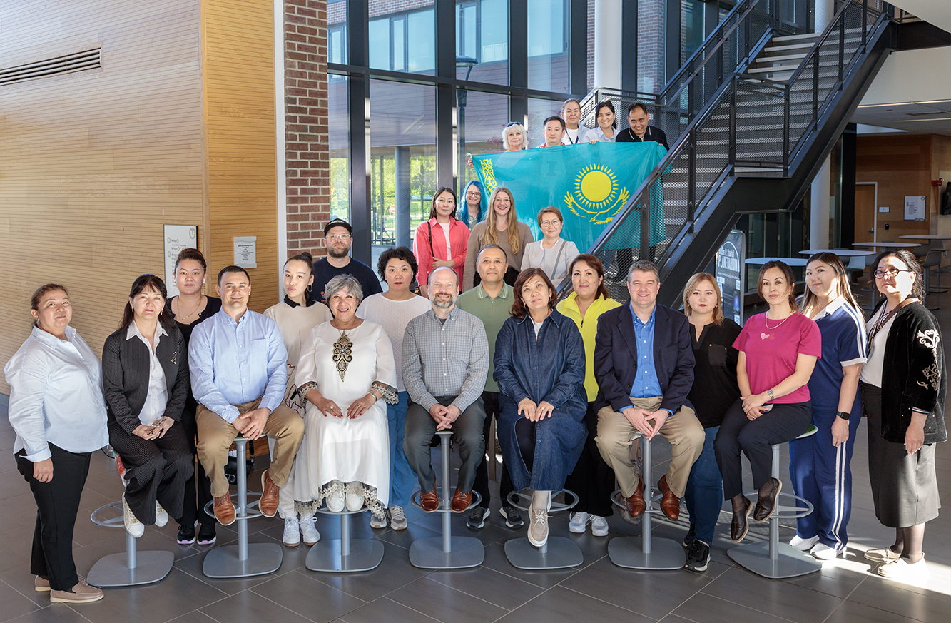 Members from Global Education and Training and professionals from Kazakhstan pose for a group photo on May 9 during a week-long intensive program in vocational education. The program, which spanned from May 5 to May 9, benefited a group of 20 higher education professionals (plus two translators) from different colleges in Kazakhstan.