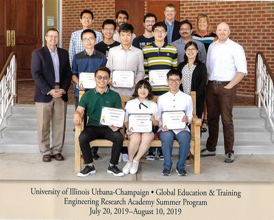 Jiayi Li and fellow Engineering Research Academy participants pose with certificates at the end of the GET summer program