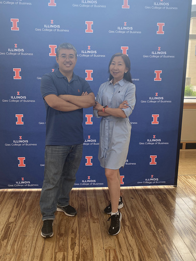 Aseel Aryn and Kaunysh Abeshev posing for a photo