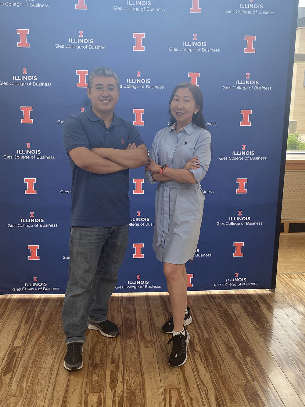 Aseel Aryn and Kaunysh Abeshev posing for a photo