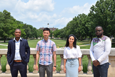 UIUC Fulbright Scholars pose on main quad