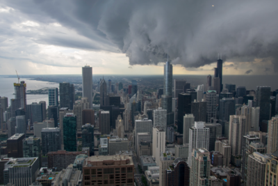 Storm cloud over Chicago.