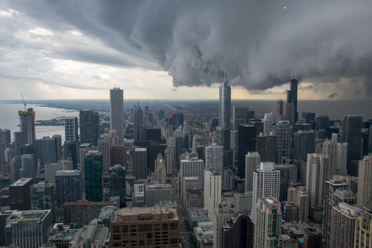 Storm cloud over Chicago.