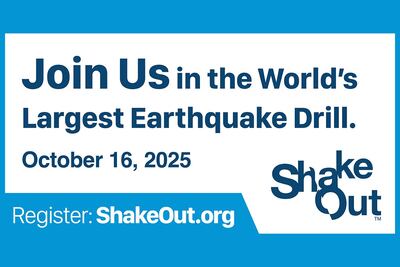Join the world's largest earthquake drill on October 16, 2025.