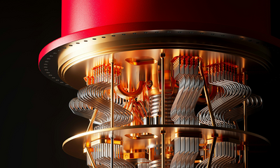 a close-up view of a quantum computer