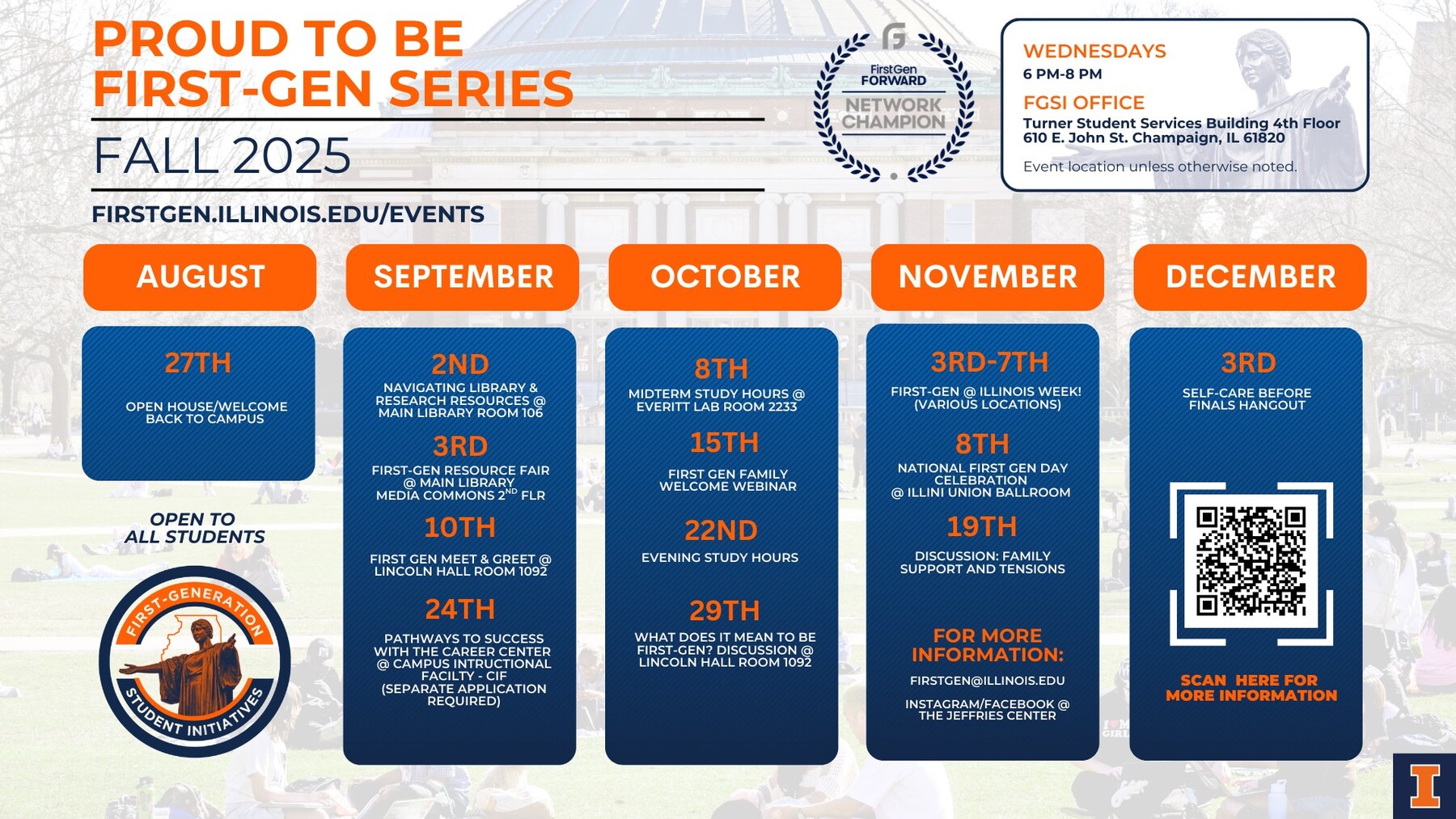 First Generation Event Schedule Fall 2025