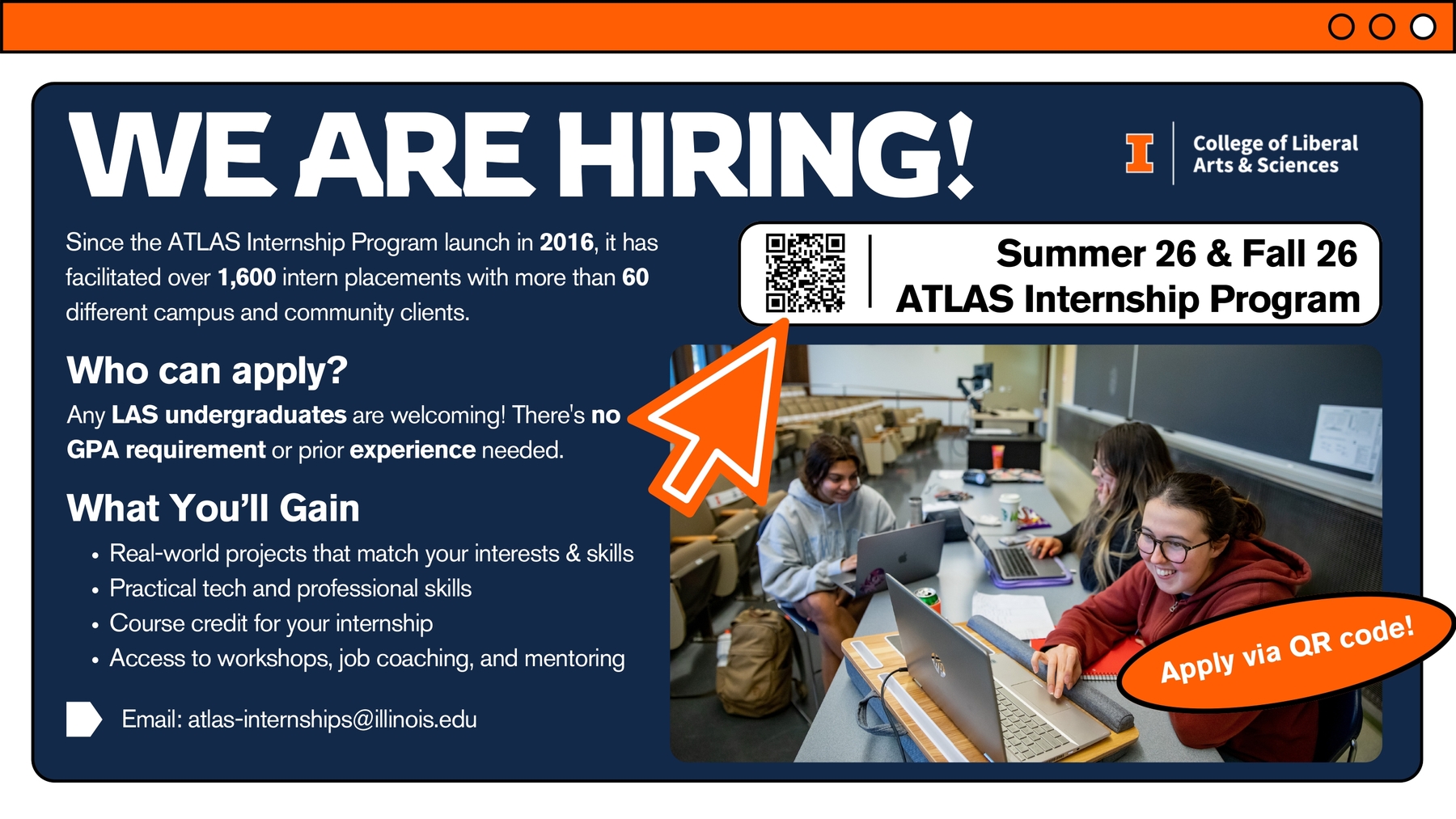 ATLAS Internship Program - Apply for Summer and Fall 2026