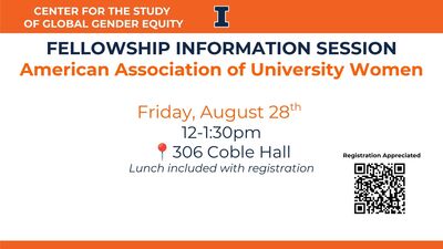 Fellowship Information Session. August 28th from 12-1:30pm. 306 Coble Hall