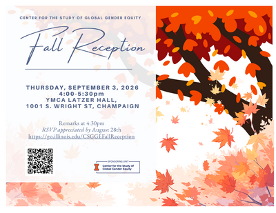 CSGGE Fall Reception, September 3rd 4-5:30pm University YMCA Latzer Hall