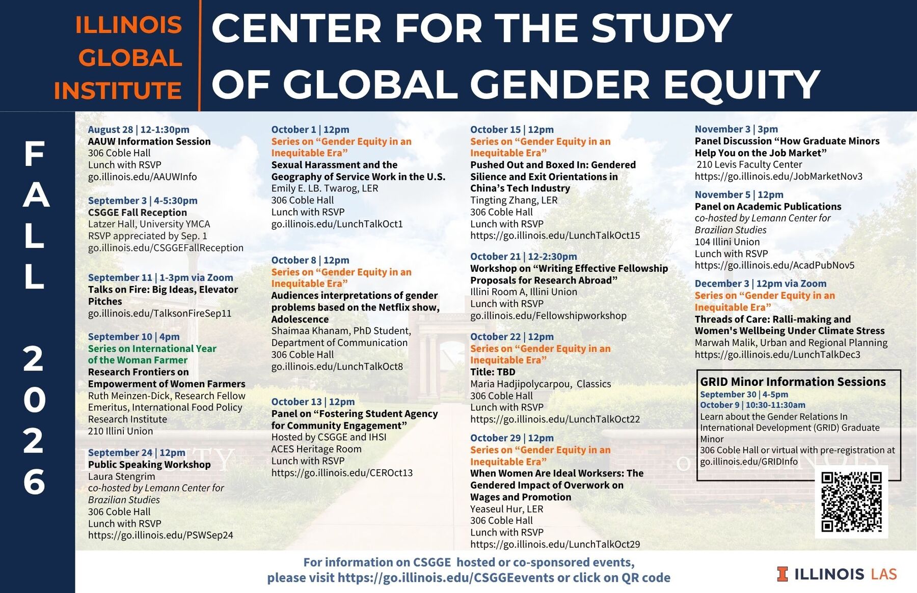 CSGGE Fall Event Poster more details available at the csgge website