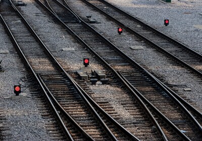 Railroad lines in Chicago, Illinois.