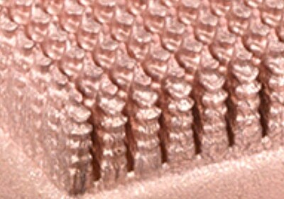 Zoomed-in photo of the 3D-printed copper plate