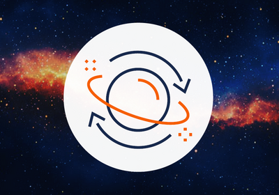 a graphic of a planet with arrows to denote spinning motion