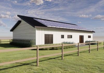 A preliminary exterior render of the BEACON Home