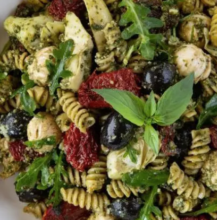 Pesto and tomato salad
